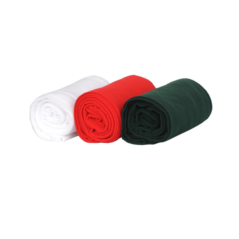 EVERSWE 3 Pairs Pack Girls Microfiber Tights Multiple Colors (Red/Dark Green/White, 6-8) - Image 3